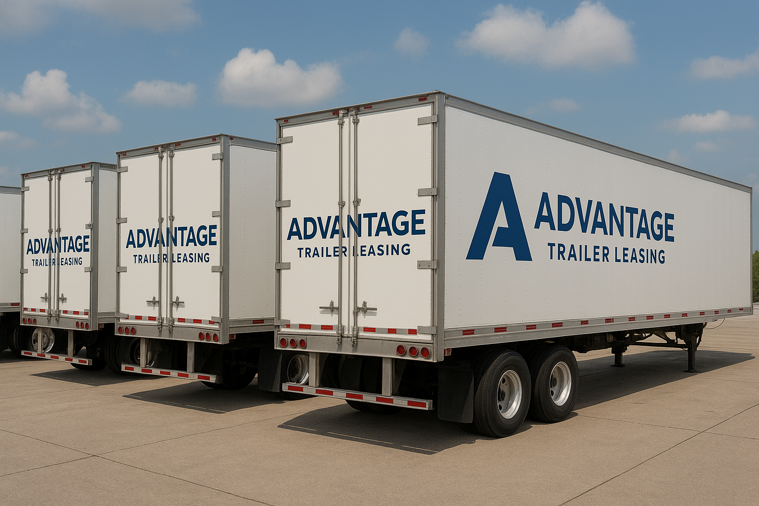 Row of Advantage Trailers on Lot